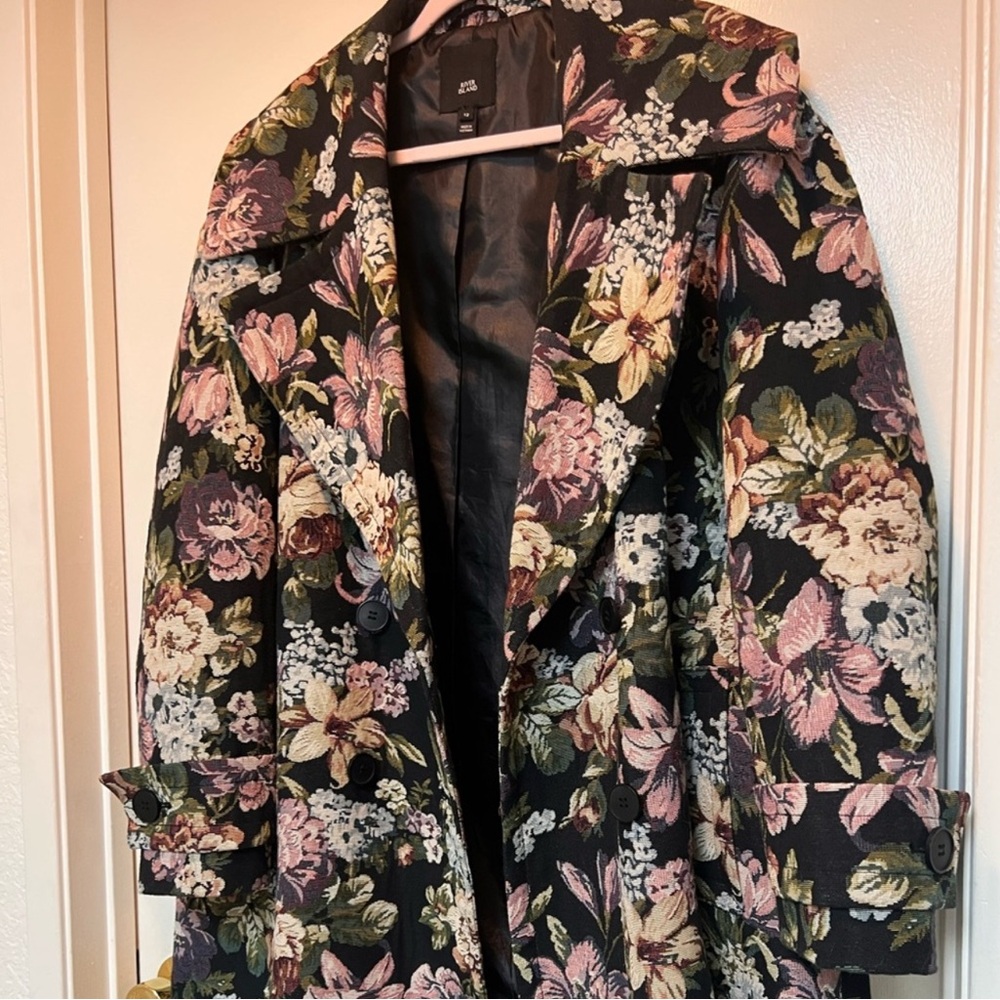 River Island Floral Oversized Jacquard Women's Coat